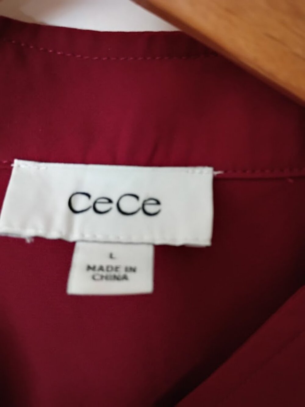 Burgundy CeCe short sleeve blouse - Picture 3 of 8